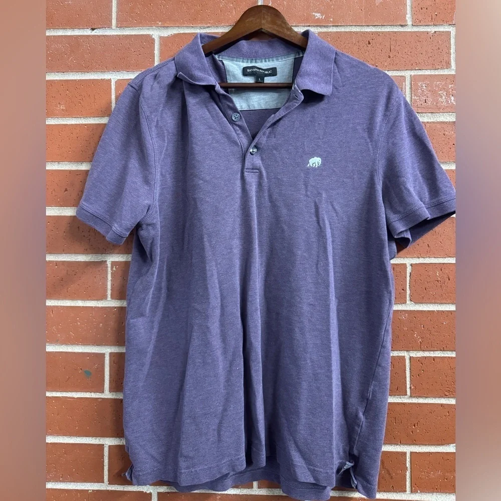 Banana Republic Purple Polo Shirt Men’s Large Soft Cotton Casual